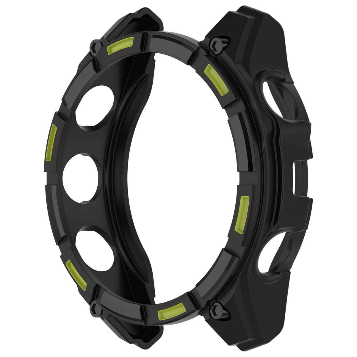 For Garmin Fenix 8 Pro 47mm AMOLED Armor Hollow TPU Half Coverage Watch Protecti ... (Black Green)
