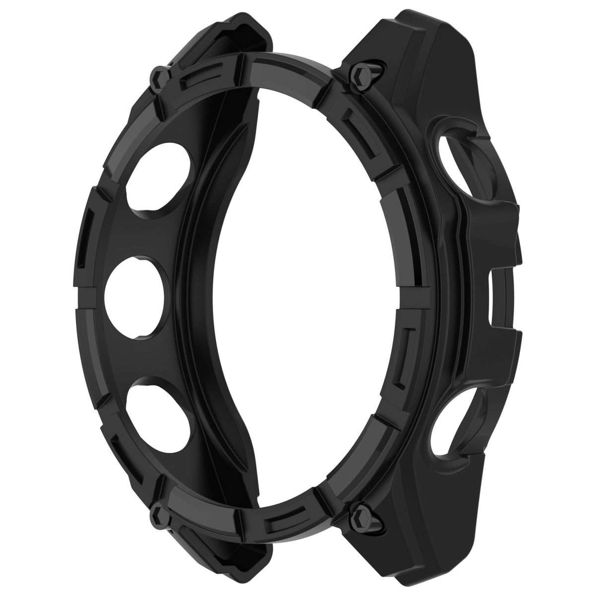 For Garmin Fenix 8 Pro 47mm AMOLED Armor Hollow TPU Half Coverage Watch Protective Cover(Black)