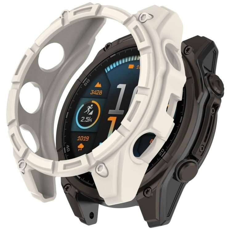 For Garmin Fenix 8 Pro 47mm AMOLED Armor Hollow TPU Half Coverage Watch Protective ... (Starlight)