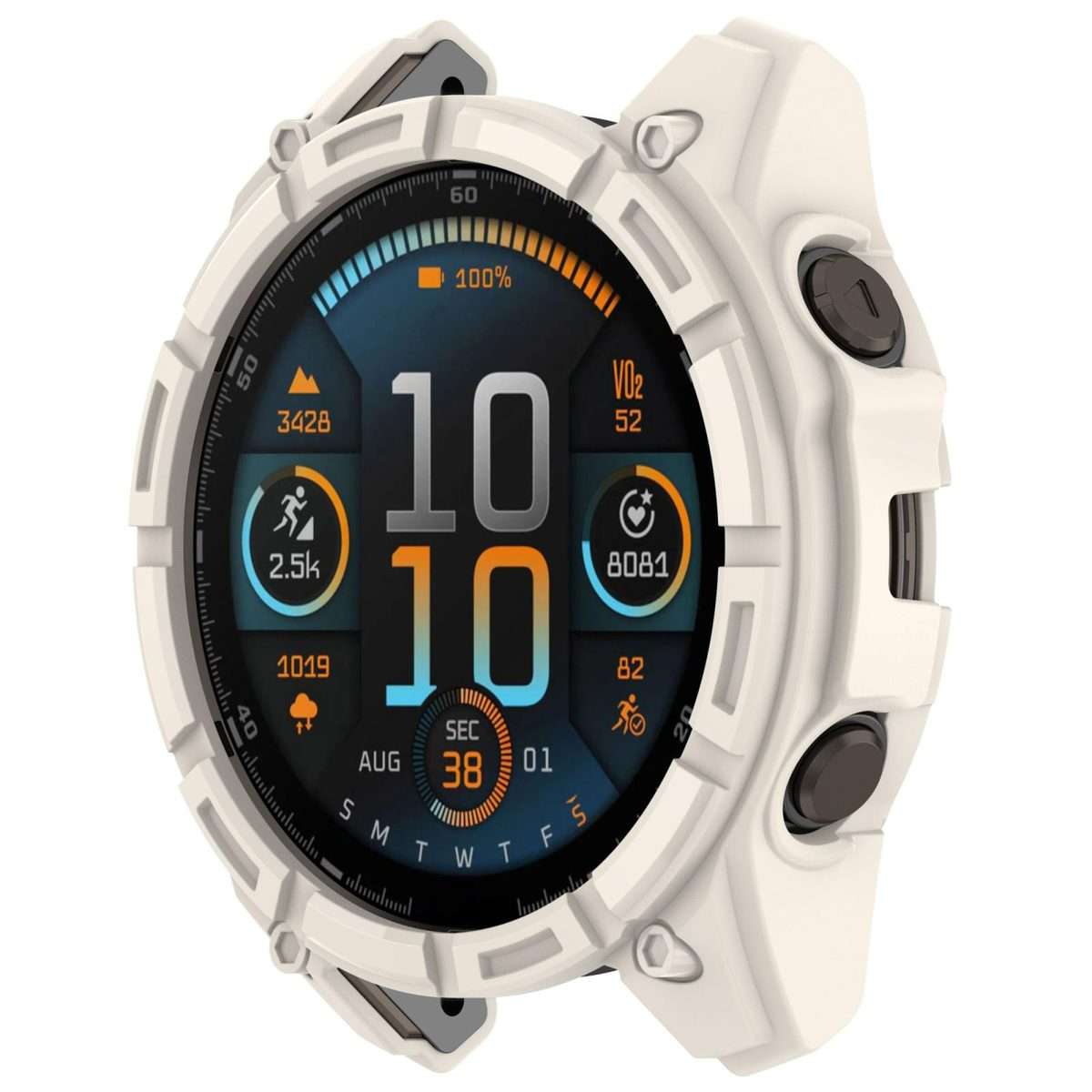 For Garmin Fenix 8 Pro 47mm AMOLED Armor Hollow TPU Half Coverage Watch Protective ... (Starlight)