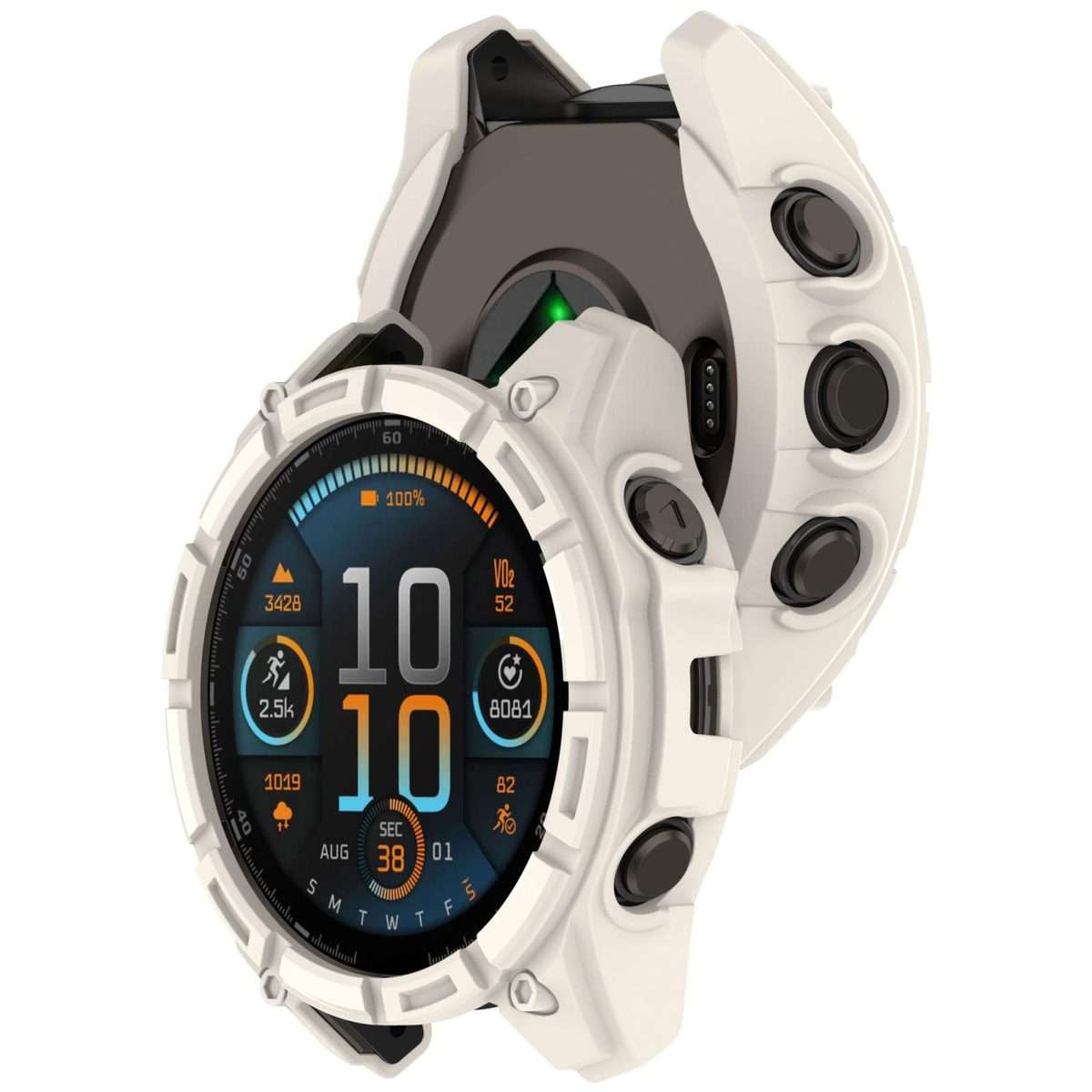 For Garmin Fenix 8 Pro 47mm AMOLED Armor Hollow TPU Half Coverage Watch Protective ... (Starlight)