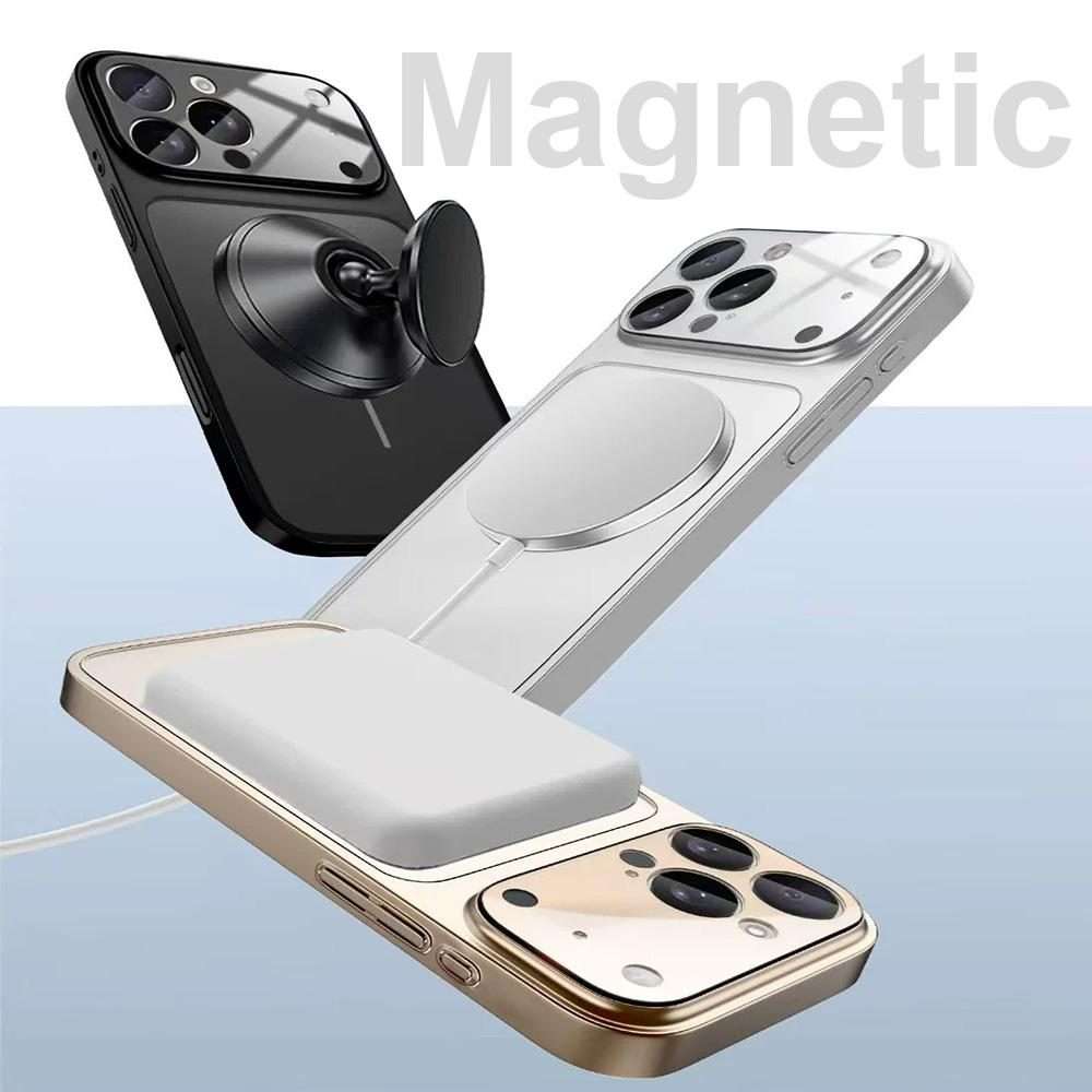 For iPhone 13 Pro Max Change to 17 Big Lens Window Frosted MagSafe Phone Case(Black)