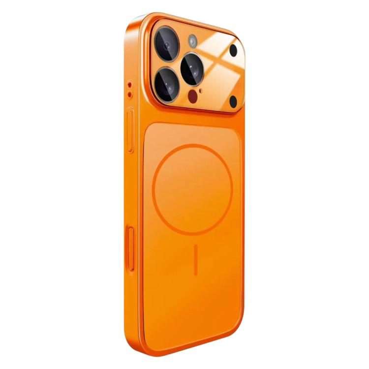 For iPhone 14 Pro Max Change to 17 Big Lens Window Frosted MagSafe Phone Case(Orange)