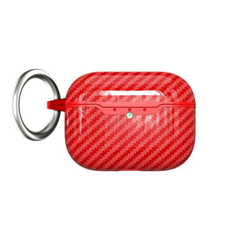 For AirPods Pro 3 Carbon Fiber TPU Earphone Protective Cover(Red)