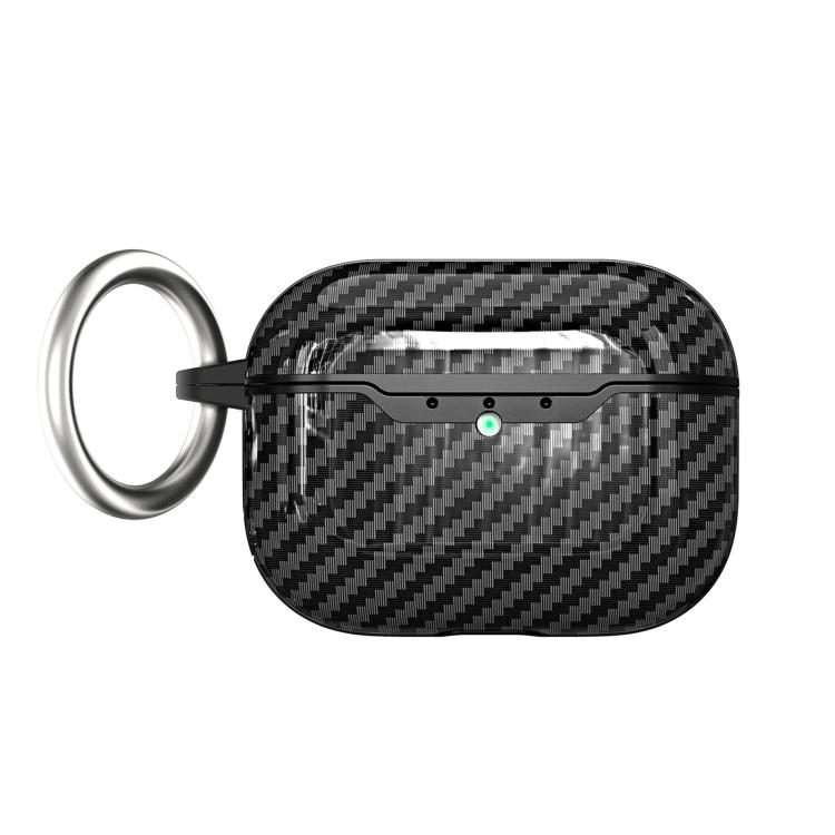 For AirPods Pro 2 Carbon Fiber TPU Earphone Protective Cover(Black)
