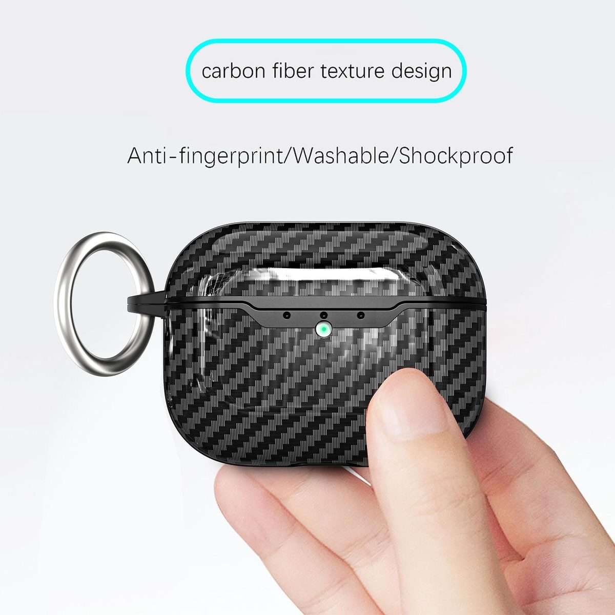 For AirPods Pro 2 Carbon Fiber TPU Earphone Protective Cover(Red)