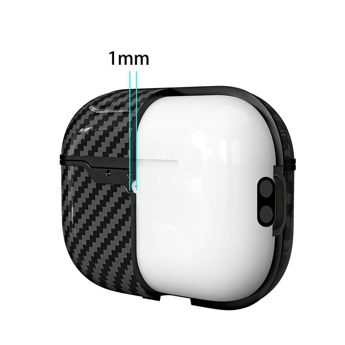 For AirPods Pro 2 Carbon Fiber TPU Earphone Protective Cover(Red)