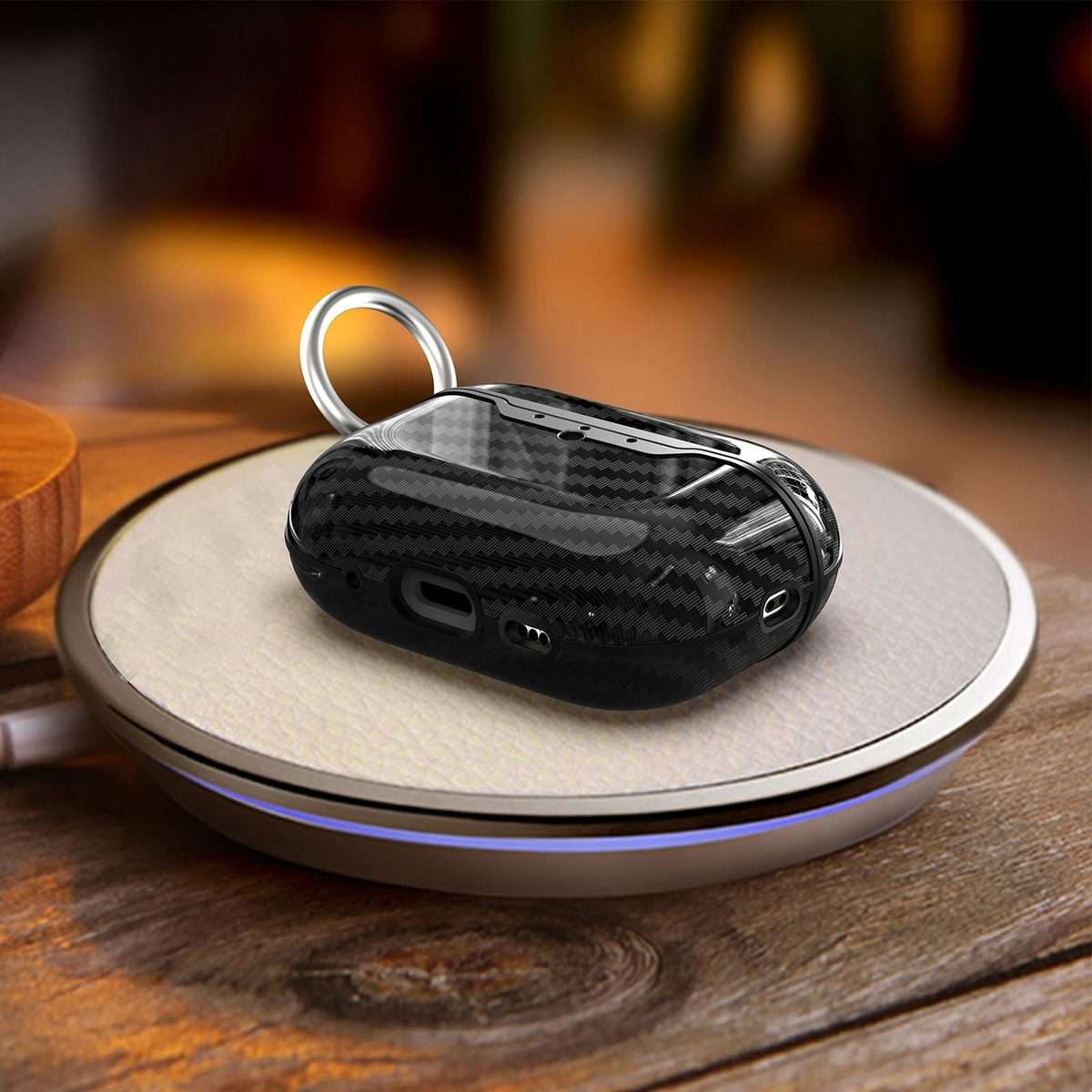 For AirPods Pro 2 Carbon Fiber TPU Earphone Protective Cover(Red)