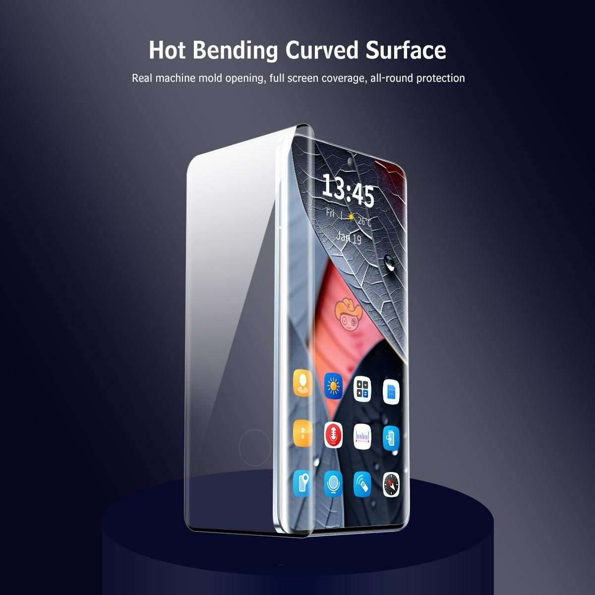 For Honor Magic8 Pro ENKAY Hat-Prince Heat Bending Full Coverage Tempered Glass Film, Support Ultr