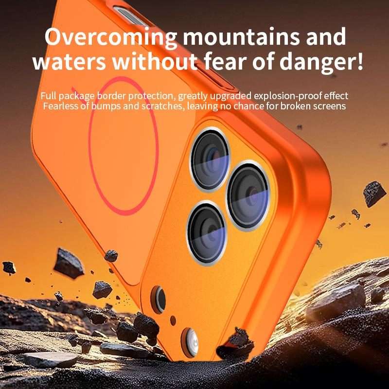For iPhone 13 Pro Max Dunjia Organic Silicone MagSafe Shockproof Phone Case(Orange)