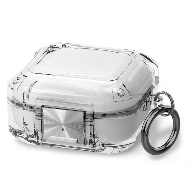 For Galaxy Buds Live / Pro / 2 / 2 Pro / FE Four Corner Air Bag Shockproof Metal ... (Transparent)