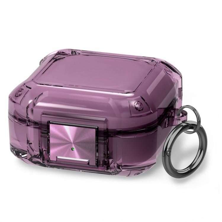 For Galaxy Buds Live / Pro / 2 / 2 Pro / FE Four Corner Air Bag Shockproo ... (Transparent Purple)