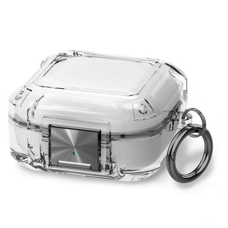 For Galaxy Buds Live / Pro / 2 / 2 Pro / FE Four Corner Air Bag Shockpro ... (Transparent + Black)