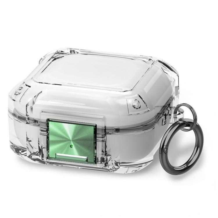 For Galaxy Buds Live / Pro / 2 / 2 Pro / FE Four Corner Air Bag Shockpro ... (Transparent + Green)