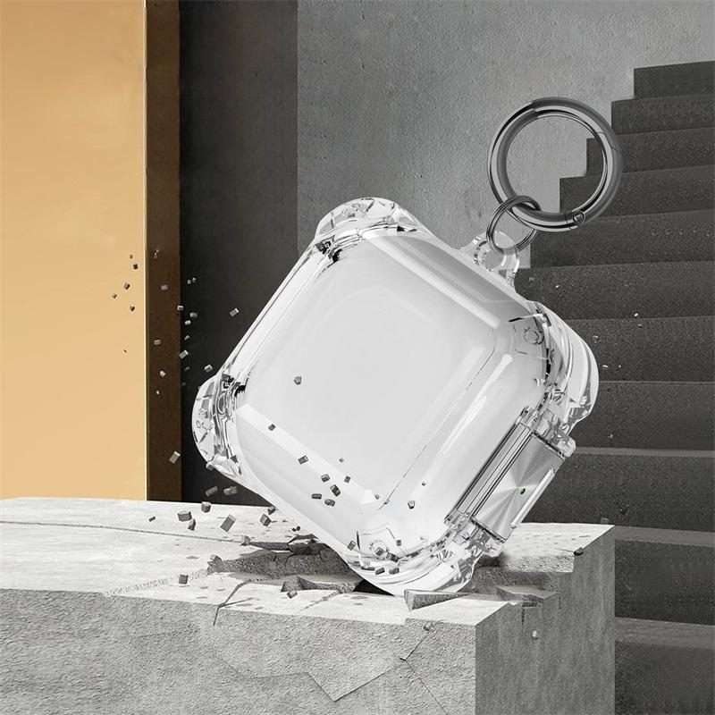 For Galaxy Buds Live / Pro / 2 / 2 Pro / FE Four Corner Air Bag Shockpro ... (Transparent + Green)