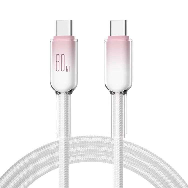 ENKAY PD60W Type-C to Type-C Gradient Color Nylon Braided Charging Data Cable, Length:2m(Pink)
