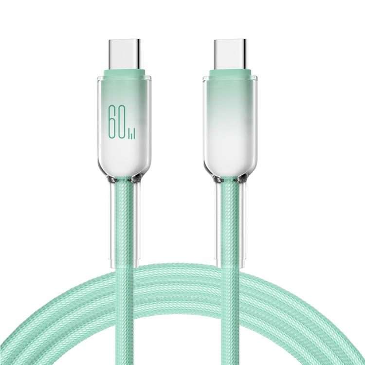 ENKAY PD60W Type-C to Type-C Gradient Color Nylon Braided Charging Data Cable, Length:2m(Green)