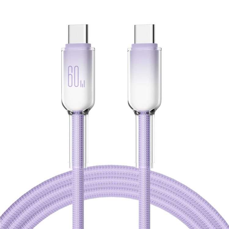 ENKAY PD60W Type-C to Type-C Gradient Color Nylon Braided Charging Data Cable, Length:1m(Purple)