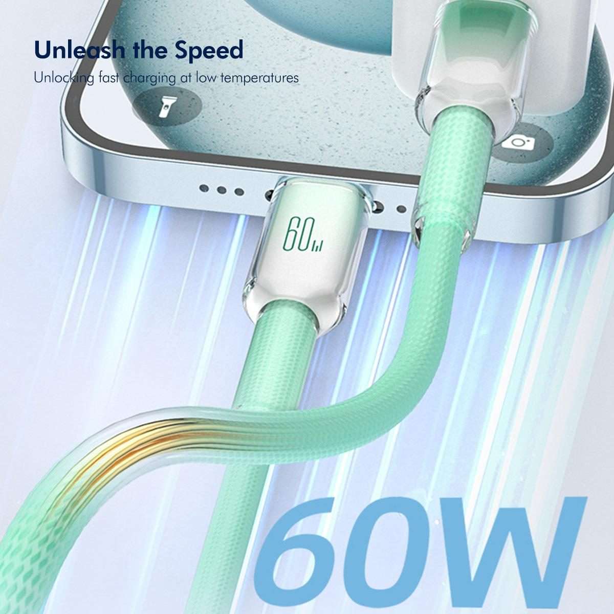 ENKAY PD60W Type-C to Type-C Gradient Color Nylon Braided Charging Data Cable, Length:1m(Purple)