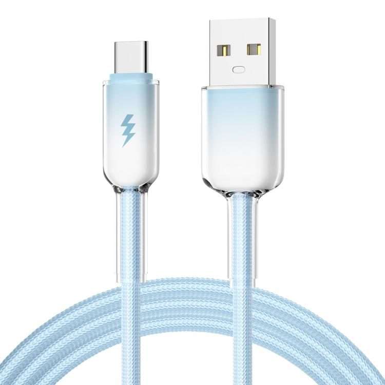 ENKAY 60W USB to Type-C Gradient Color Nylon Braided Fast Charging Data Cable, Le ... (Light Blue)