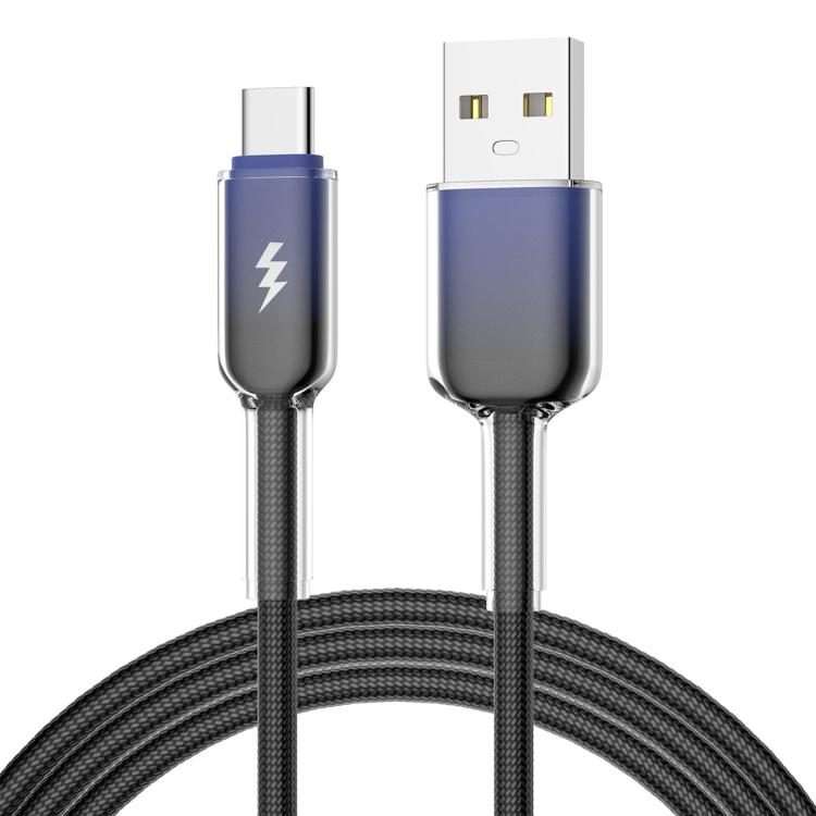 ENKAY 60W USB to Type-C Gradient Color Nylon Braided Fast Charging Data Cable, Len ... (Dark Blue)