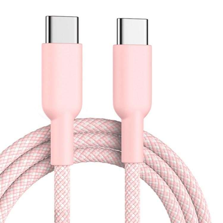 ENKAY ENK-CB182 PD60W Type-C to Type-C Nylon Braided Charging Data Cable, Length:1m(Pink)