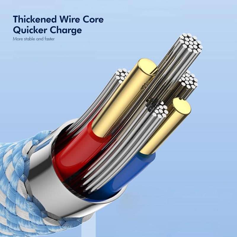 ENKAY ENK-CB182 PD60W Type-C to Type-C Nylon Braided Charging Data Cable, Length:1m(Light Blue)