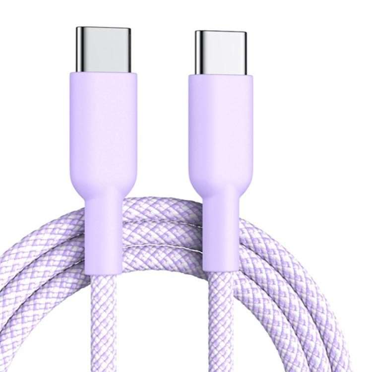 ENKAY ENK-CB182 PD60W Type-C to Type-C Nylon Braided Charging Data Cable, Length:1m(Purple)