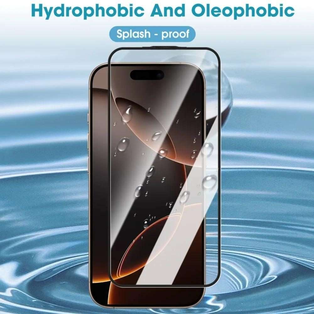 For iPhone 15 Pro Easy Install Box Dust-Free Clear Screen-printed HD Tempered Glass Film
