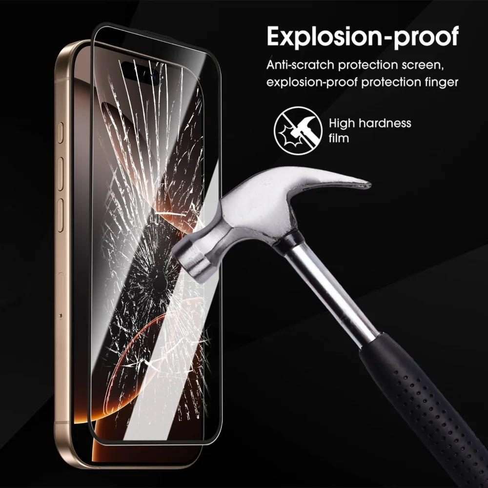 For iPhone 12 Pro Max Easy Install Box Dust-Free Clear Screen-printed HD Tempered Glass Film