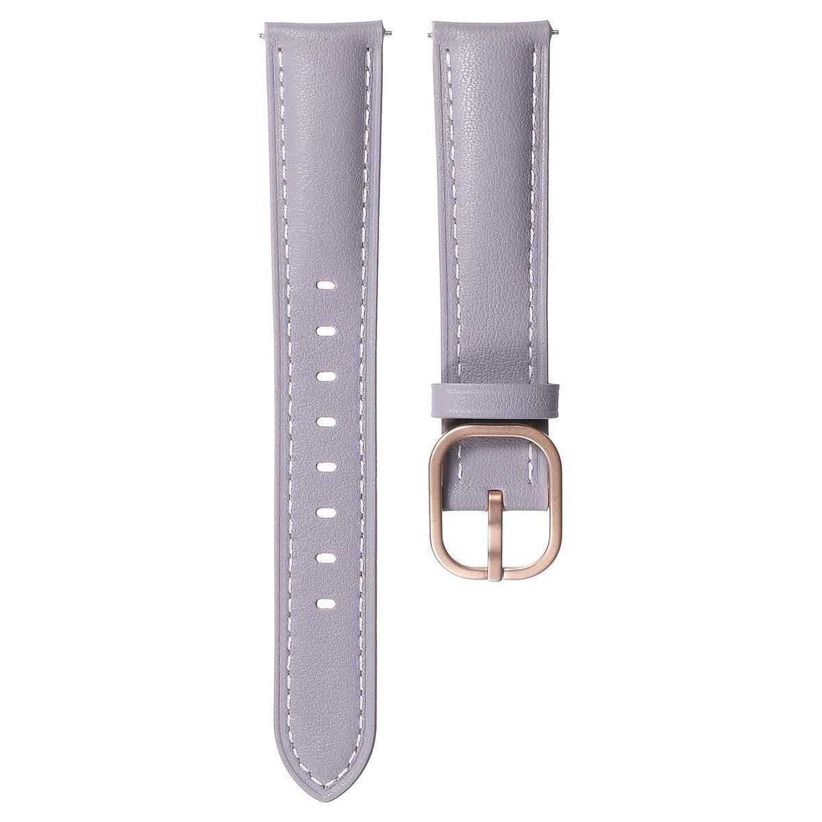 18mm Square Buckle Plain Weave Leather Watch Band(Purple)