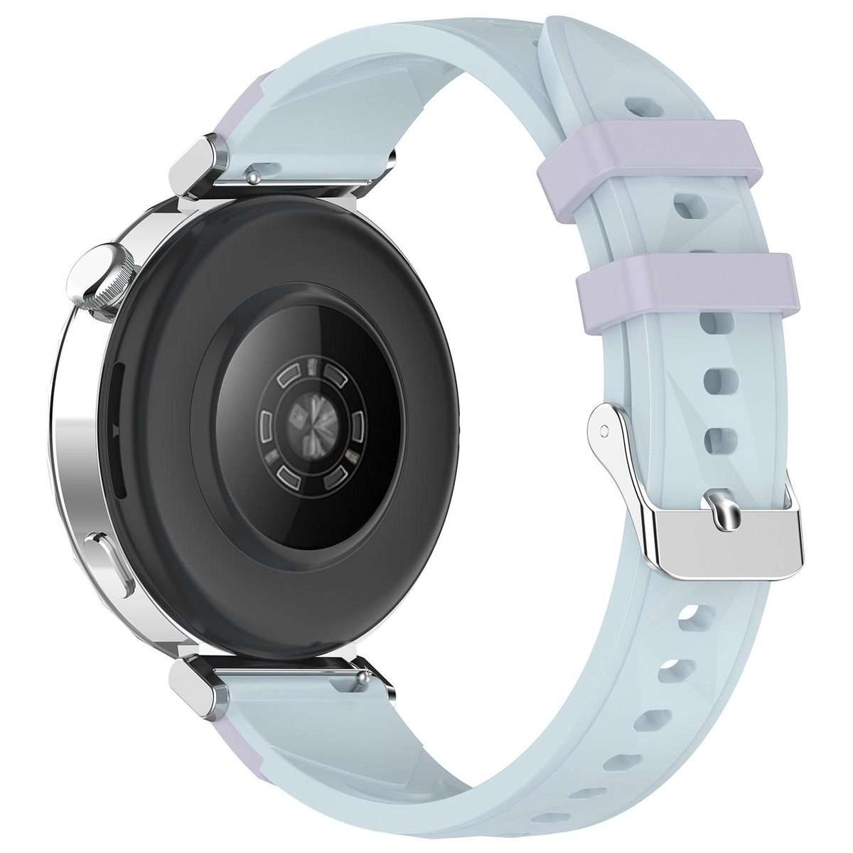 18mm Triangular Diamond Texture Two Color Silicone Watch Band(Icy Crystal Blue Purple)