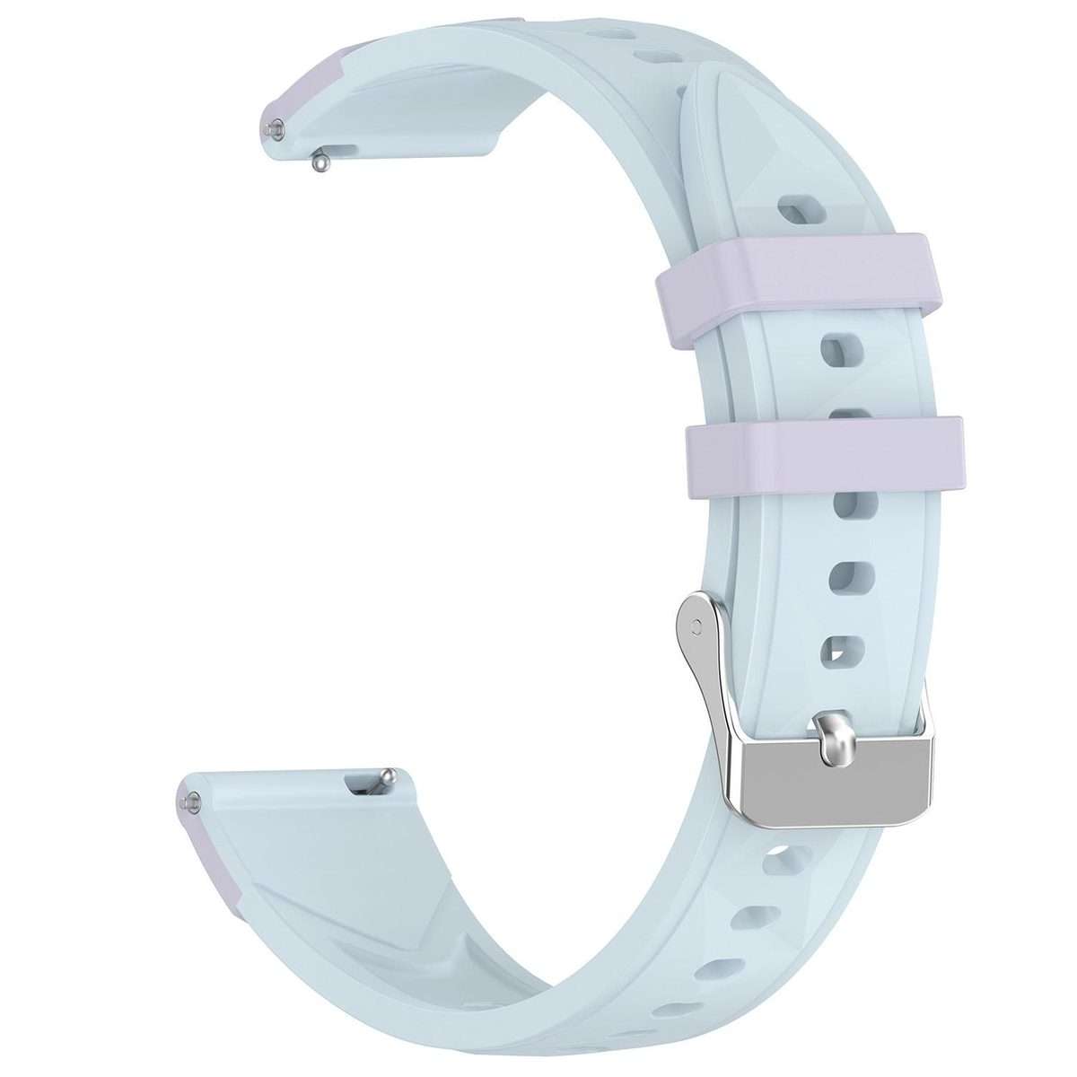 18mm Triangular Diamond Texture Two Color Silicone Watch Band(Icy Crystal Blue Purple)