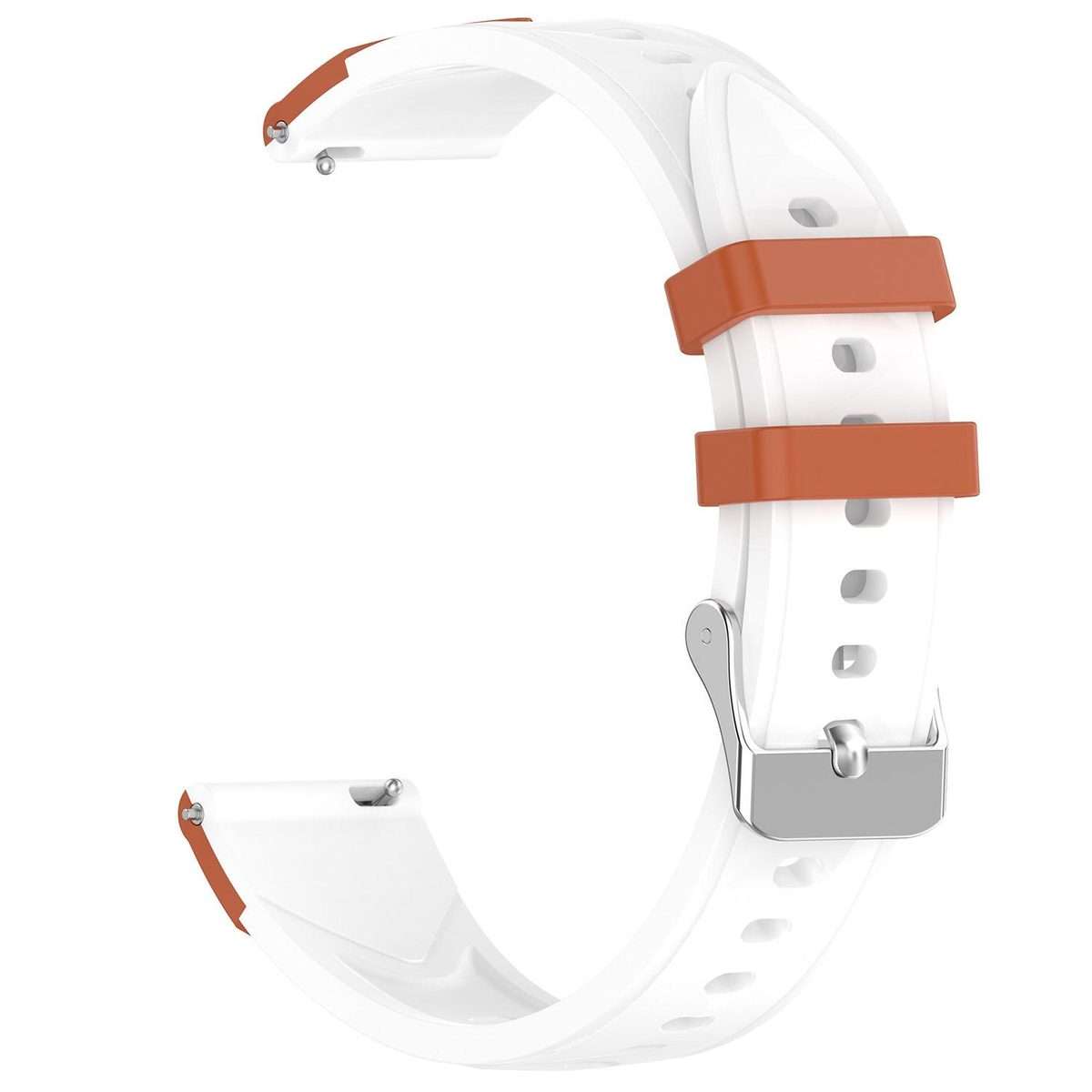 18mm Triangular Diamond Texture Two Color Silicone Watch Band(Brown White)