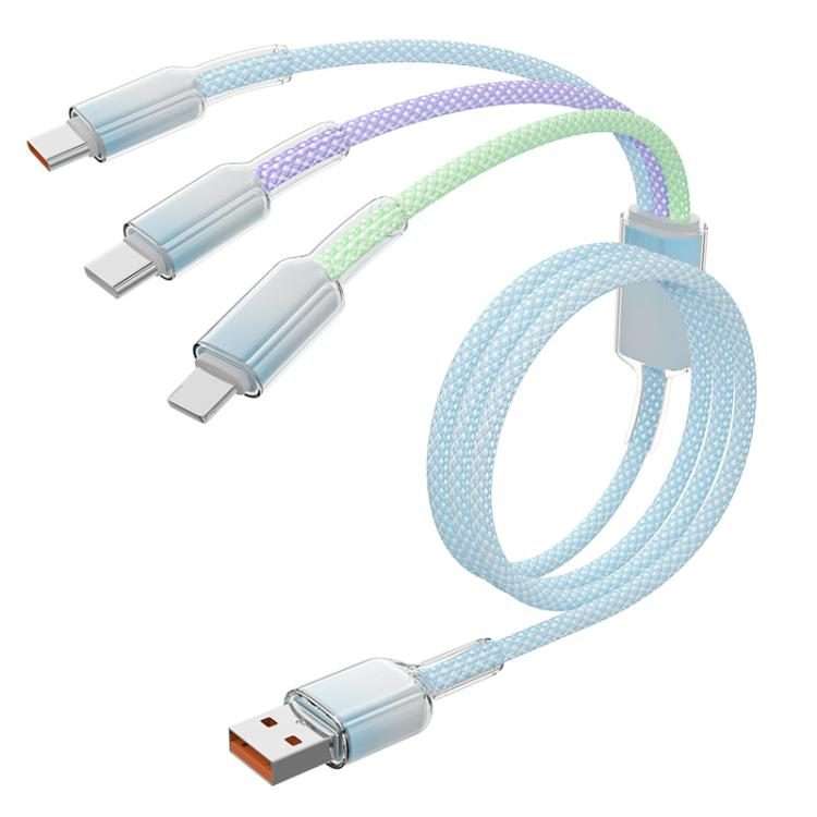ENKAY 120W USB to Dual Type-C  8 Pin Nylon Braided Fast Charging Cable, Length: 1.2m