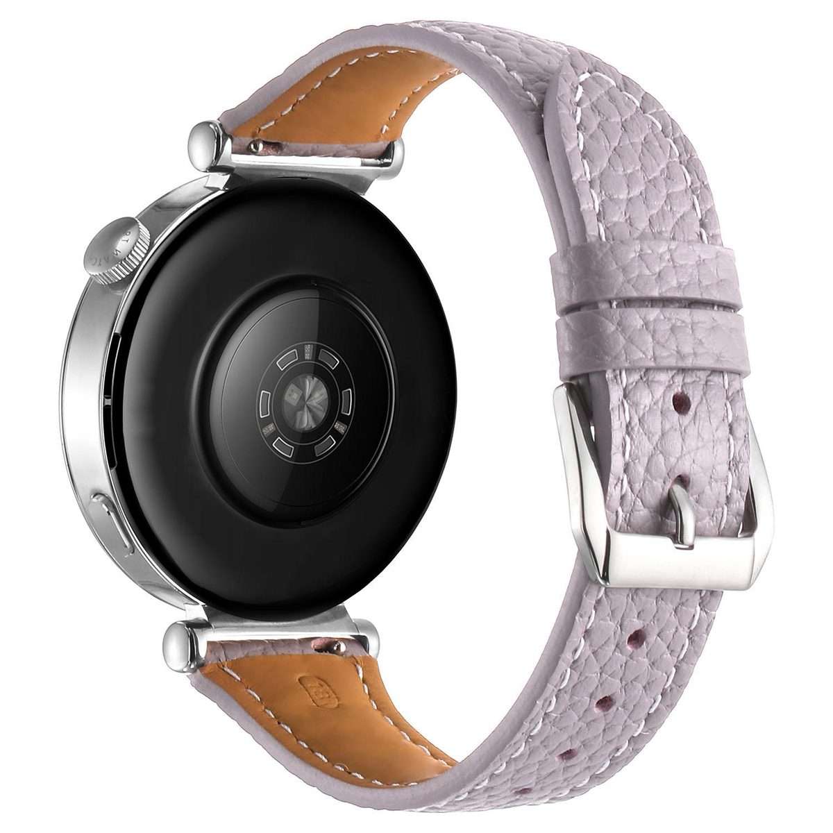 18mm Lychee Texture Pin Buckle Leather Watch Band(Purple)