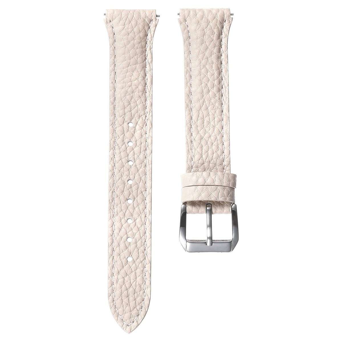 18mm Lychee Texture Pin Buckle Leather Watch Band(Apricot)