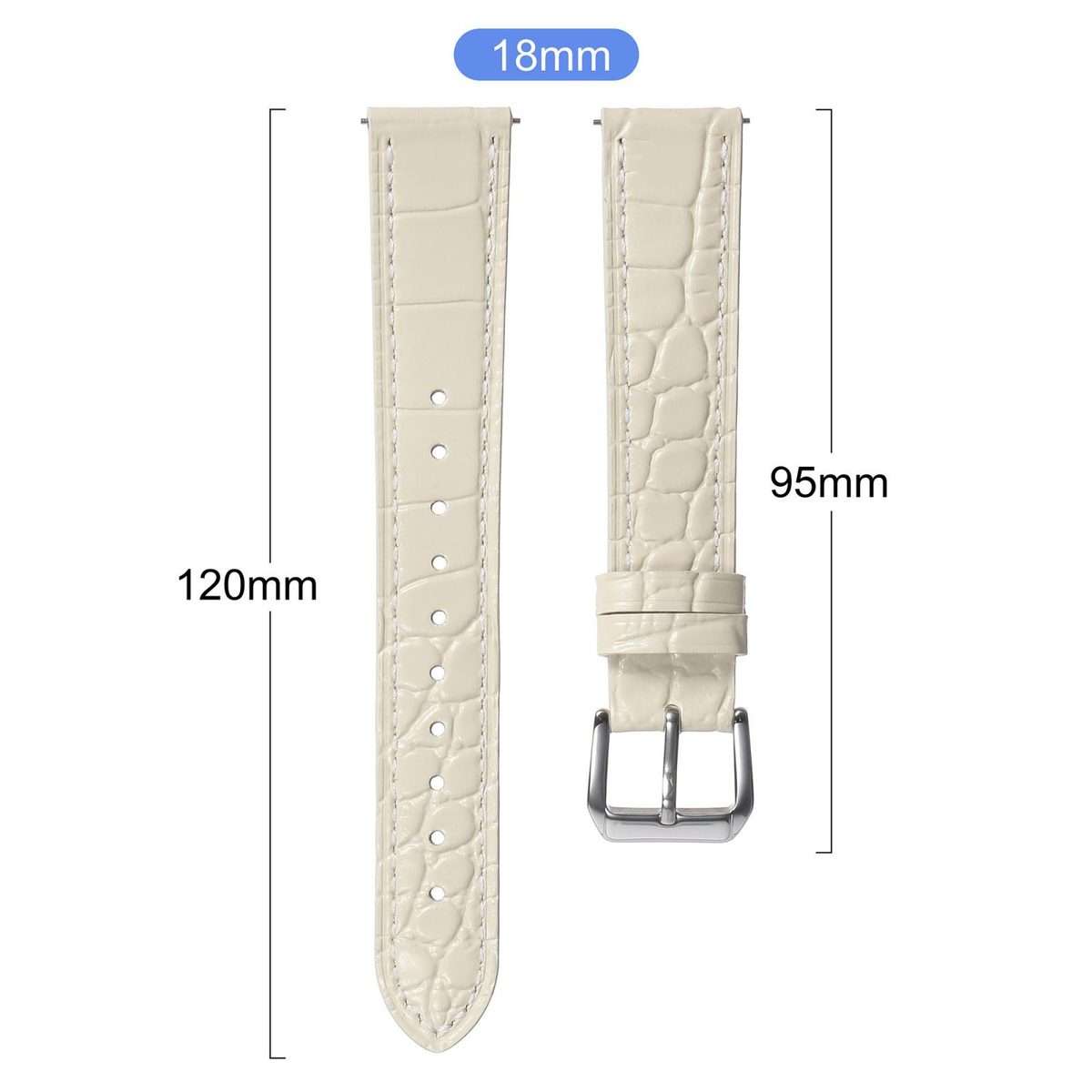 18mm Crocodile Texture Pin Buckle Leather Watch Band(Black)