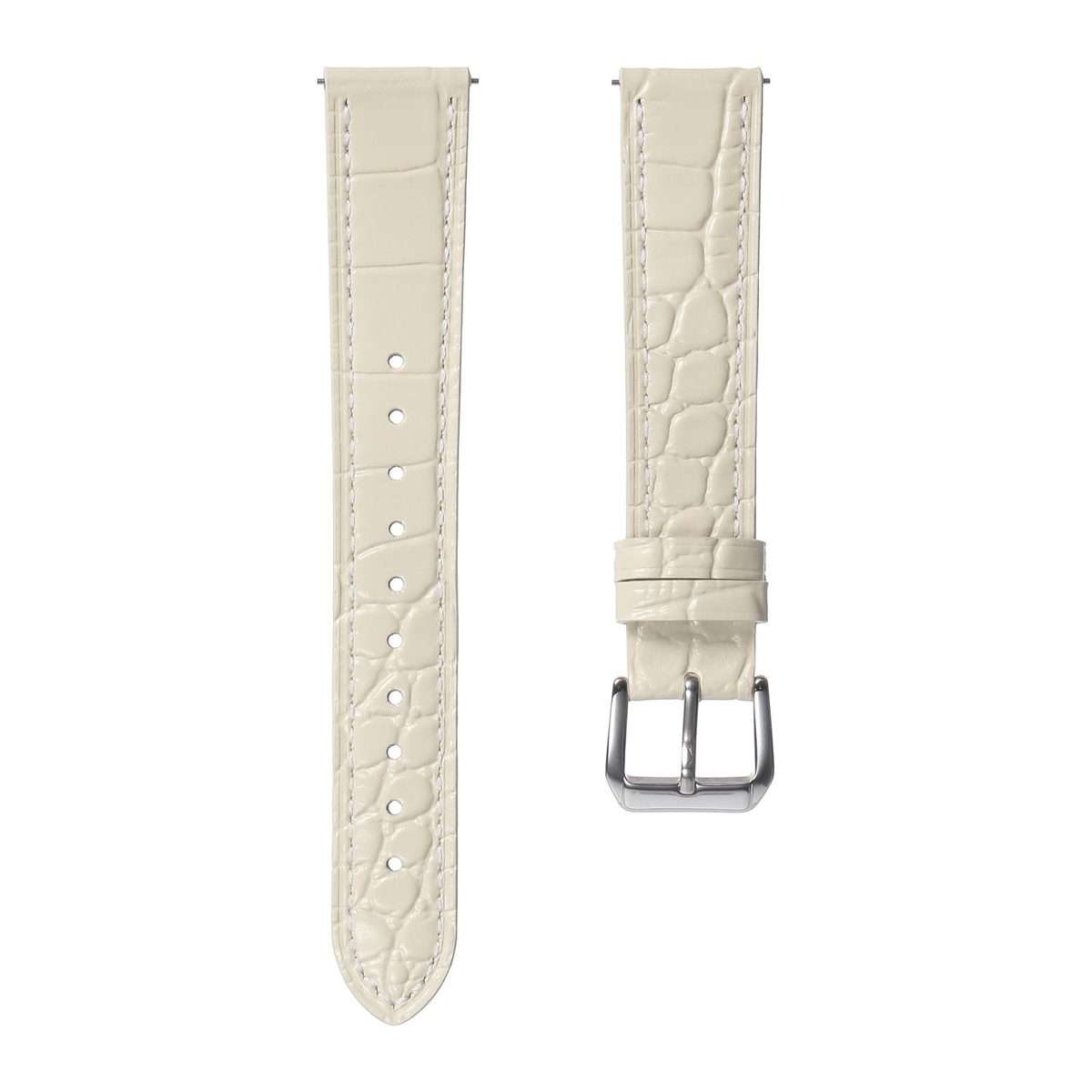 18mm Crocodile Texture Pin Buckle Leather Watch Band(Starlight)