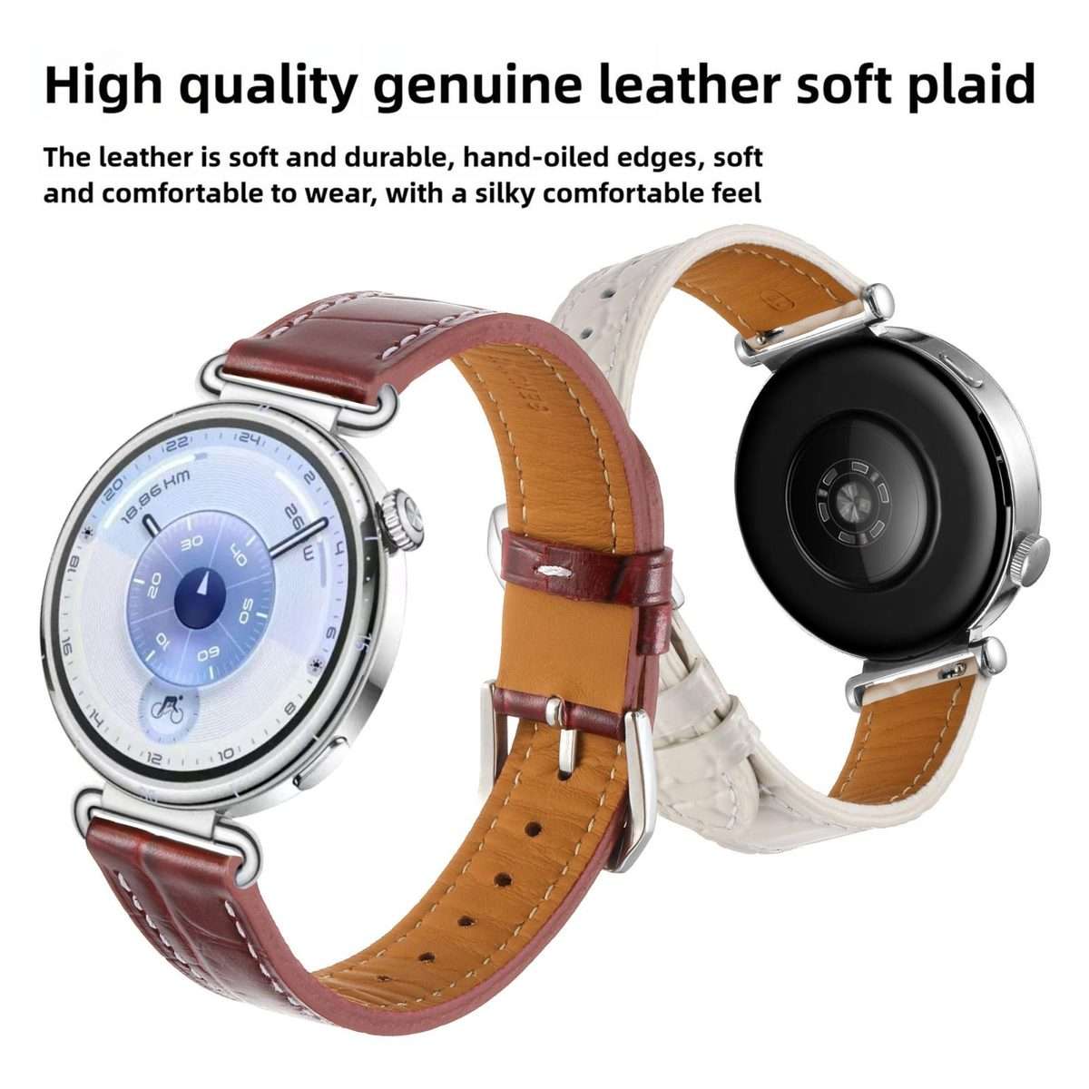 18mm Crocodile Texture Pin Buckle Leather Watch Band(Starlight)