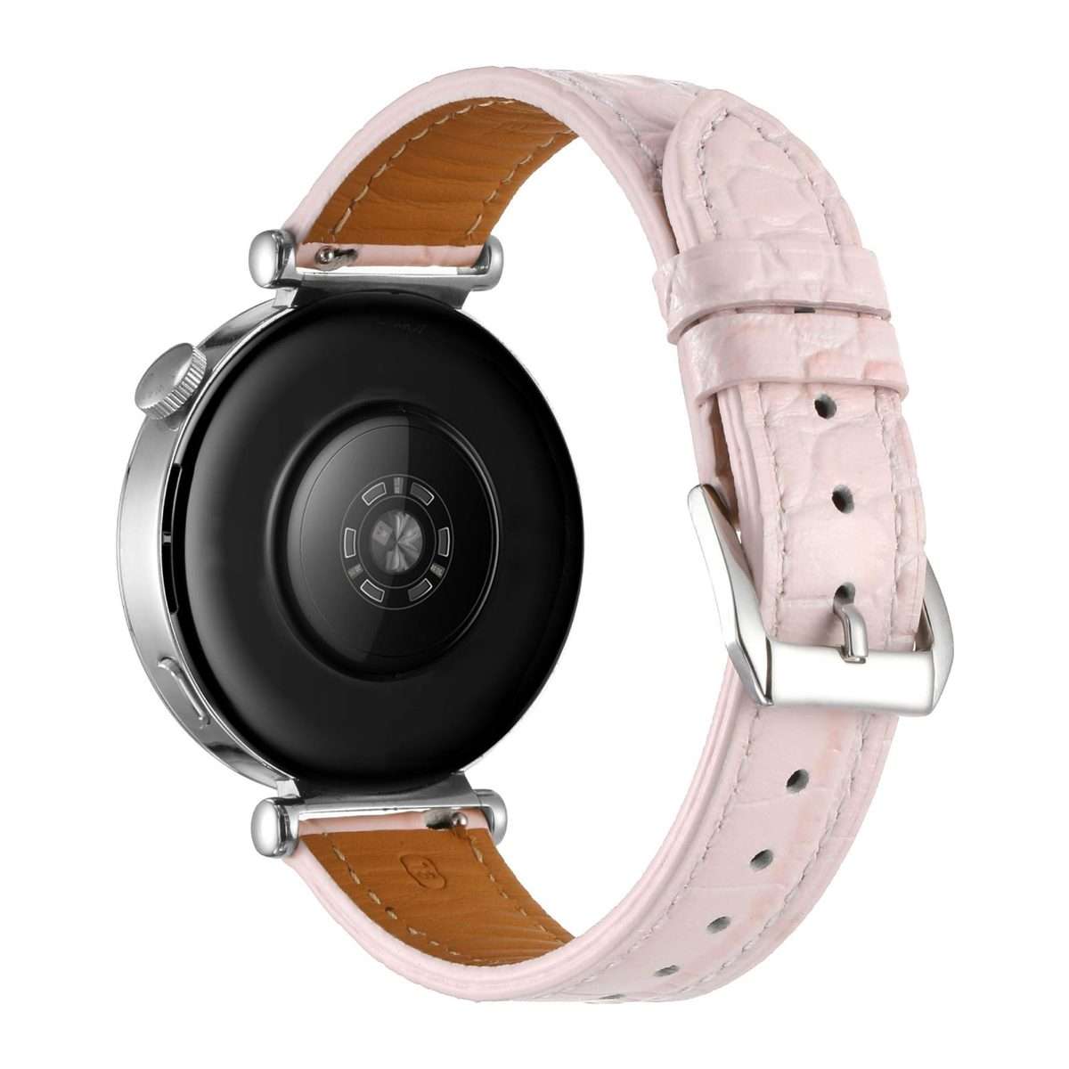 18mm Crocodile Texture Pin Buckle Leather Watch Band(Pink)