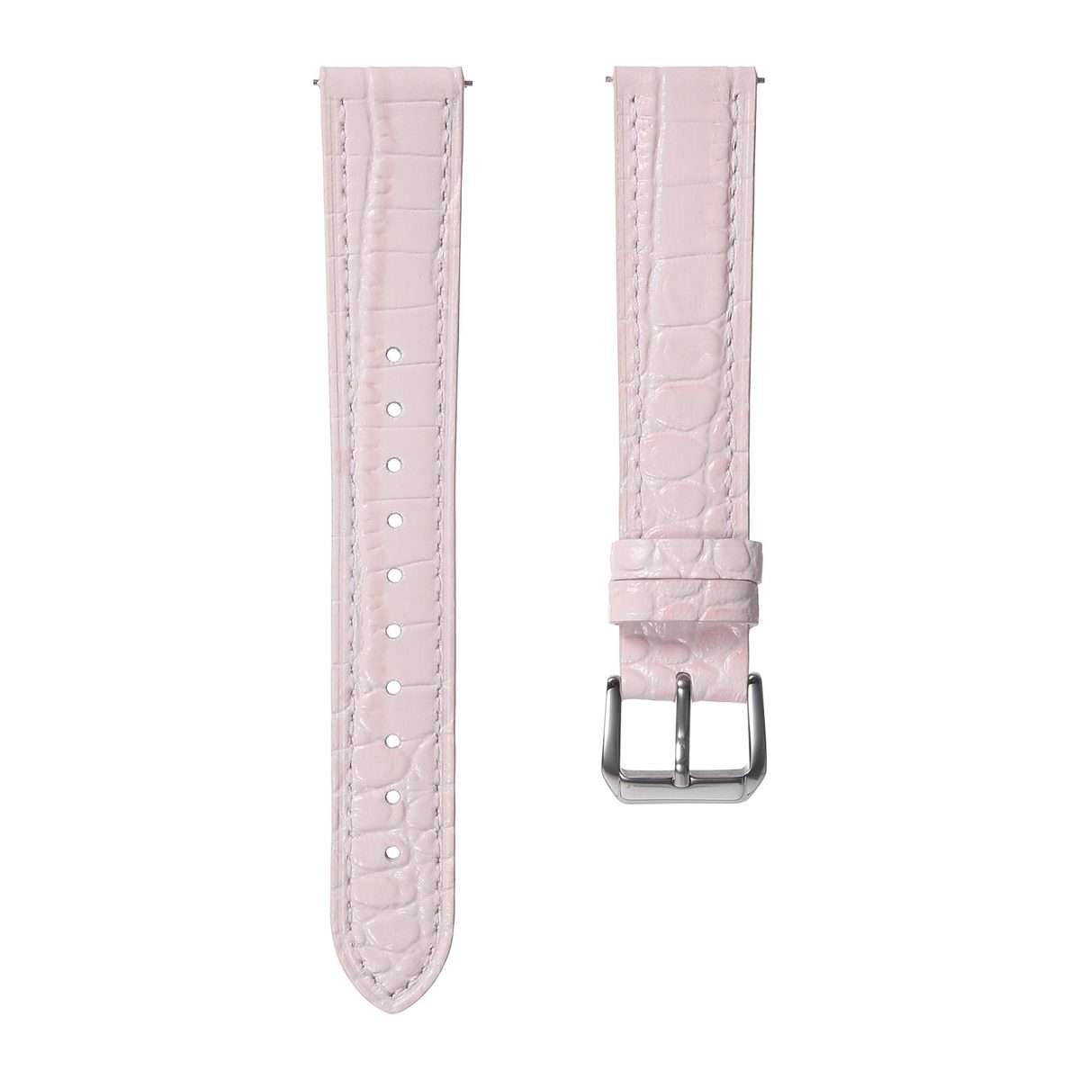 18mm Crocodile Texture Pin Buckle Leather Watch Band(Pink)
