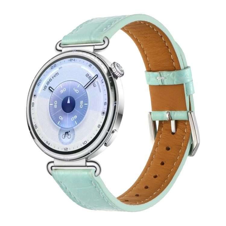 18mm Crocodile Texture Pin Buckle Leather Watch Band(Celadon)