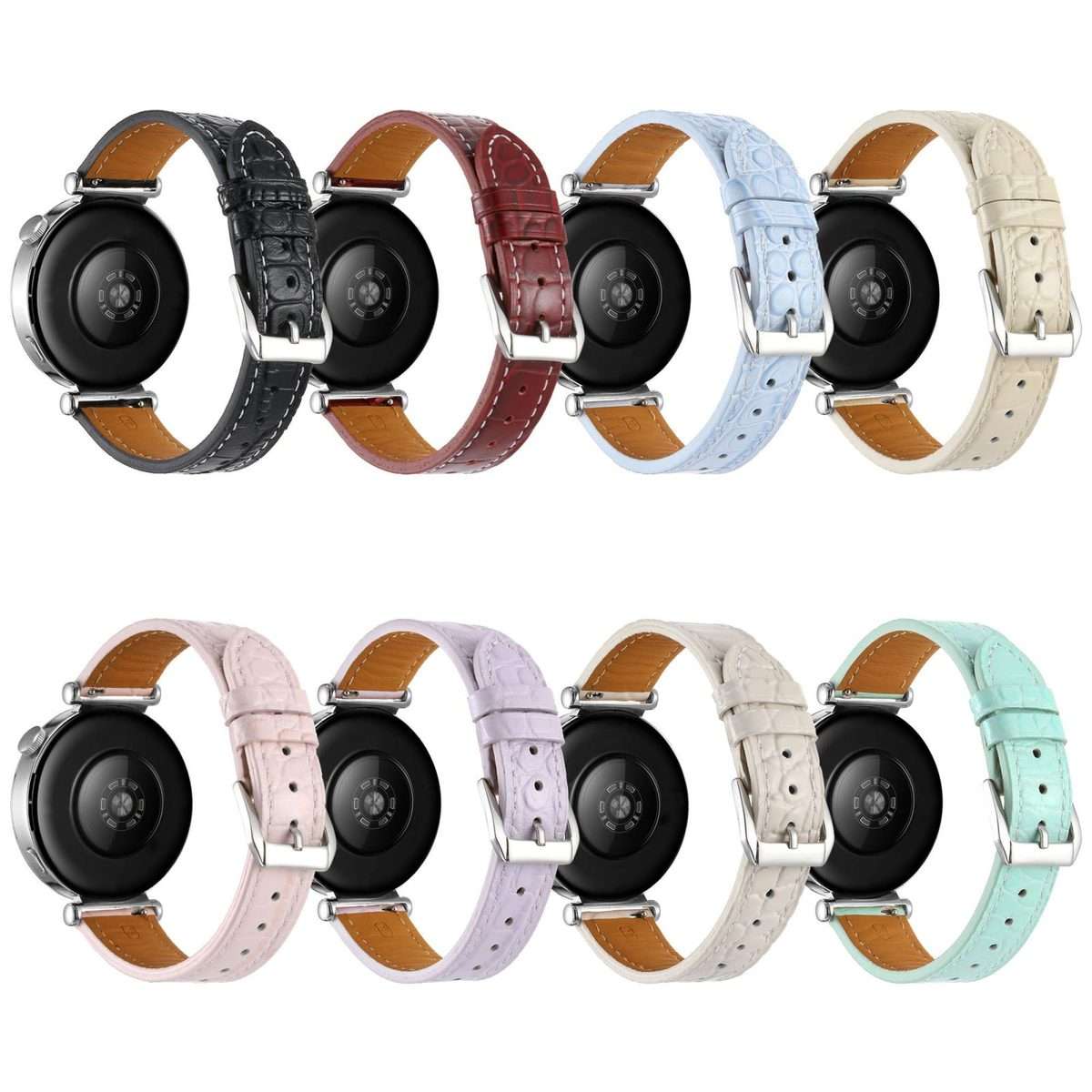 18mm Crocodile Texture Pin Buckle Leather Watch Band(Celadon)