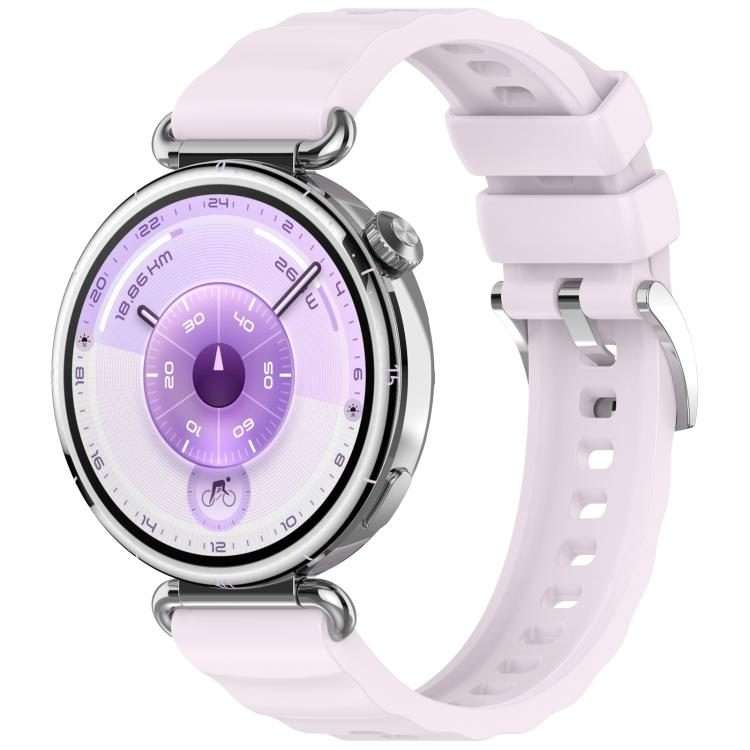 18mm Press Button Quick Release Wave Texture Silicone Watch Band(Purple)