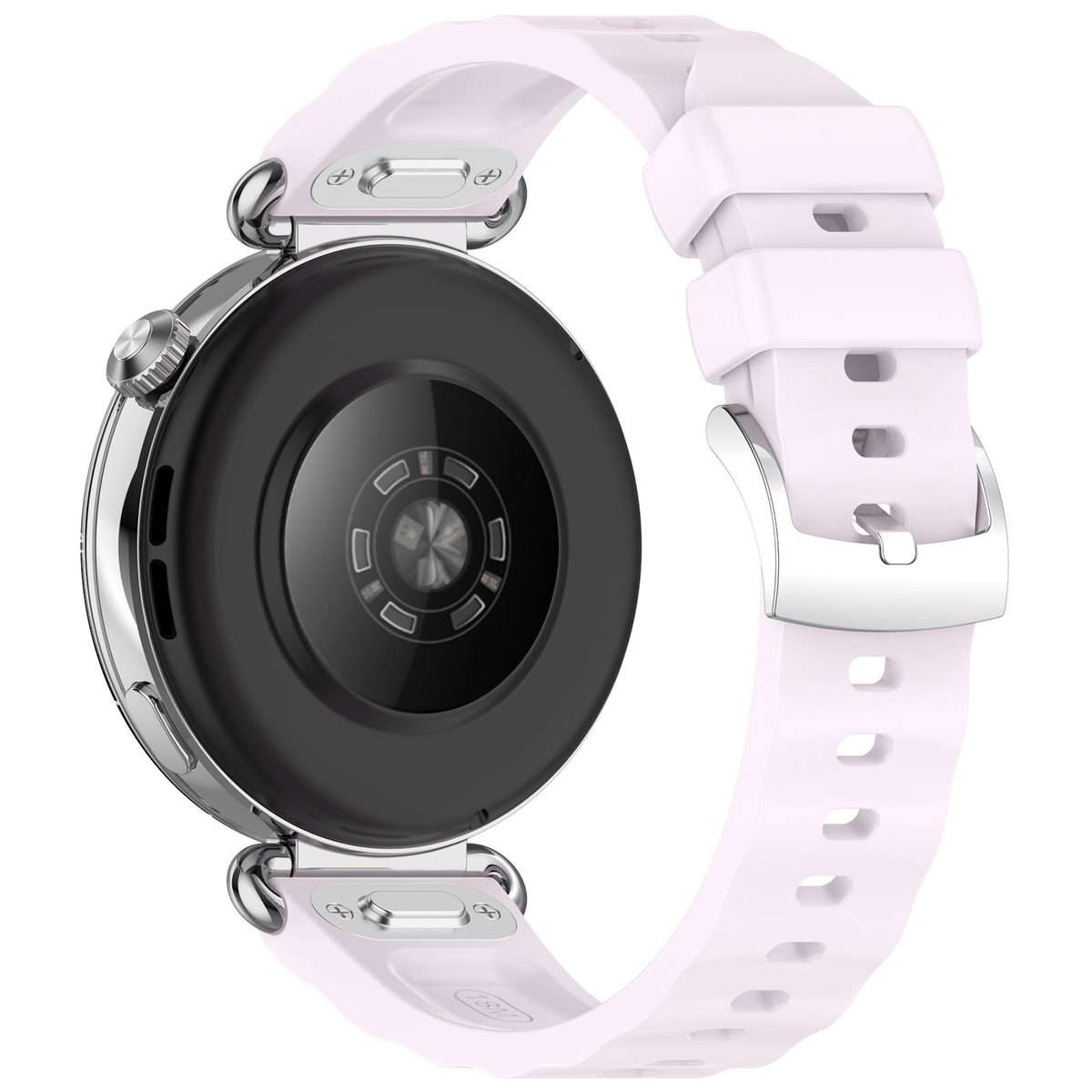 18mm Press Button Quick Release Wave Texture Silicone Watch Band(Purple)