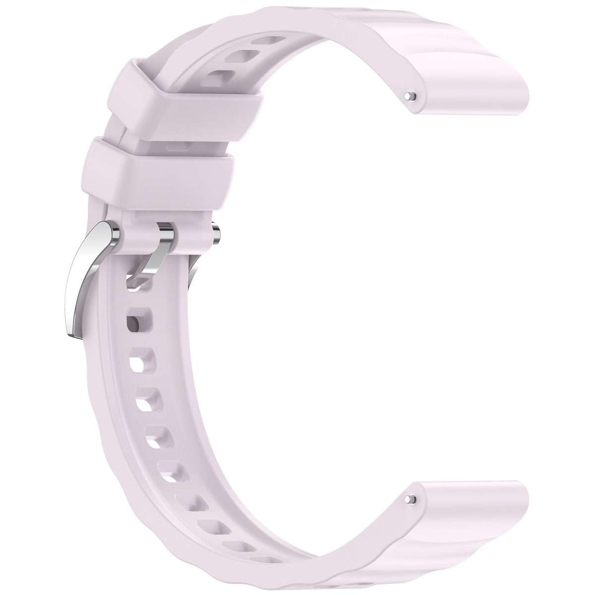 18mm Press Button Quick Release Wave Texture Silicone Watch Band(Purple)