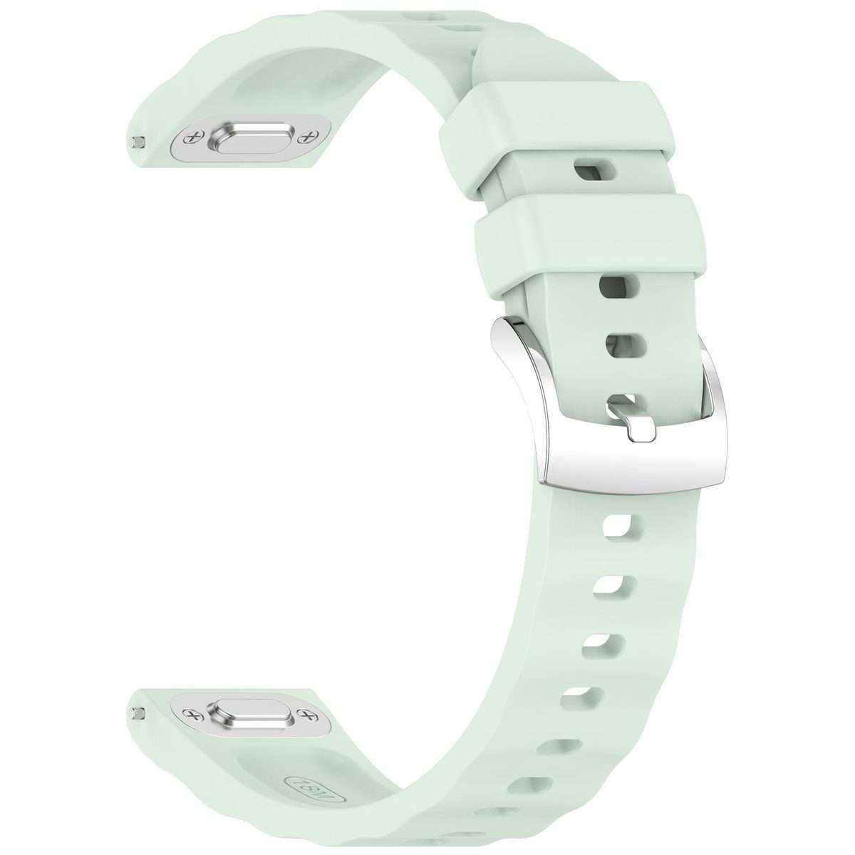 18mm Press Button Quick Release Wave Texture Silicone Watch Band(Green)