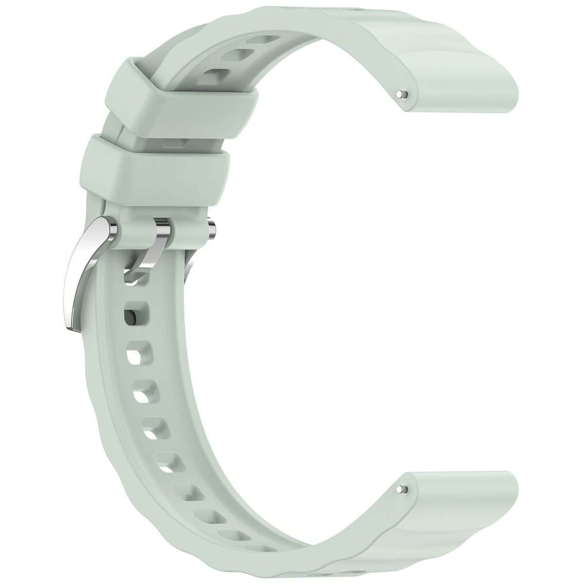 18mm Press Button Quick Release Wave Texture Silicone Watch Band(Green)