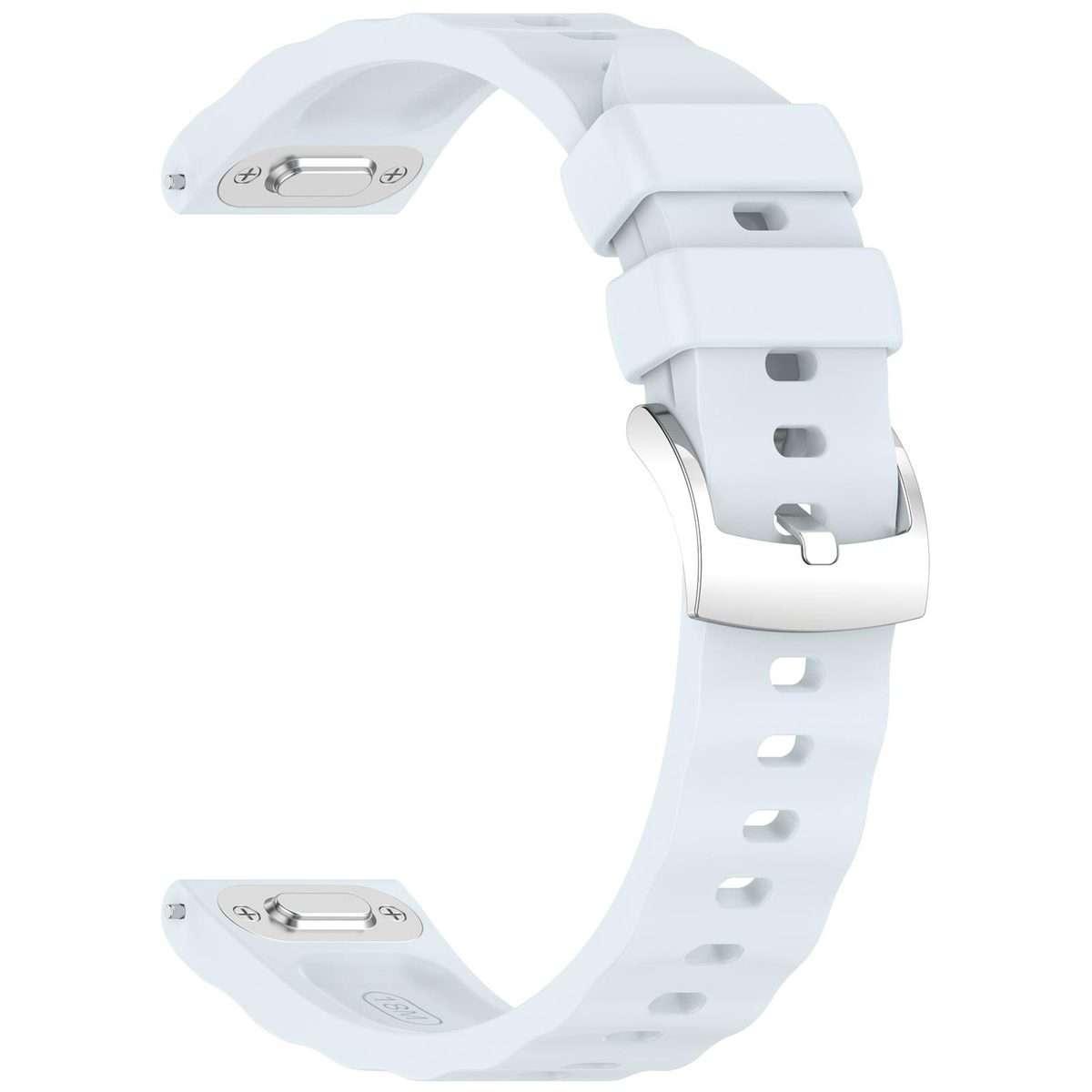 18mm Press Button Quick Release Wave Texture Silicone Watch Band(Blue)